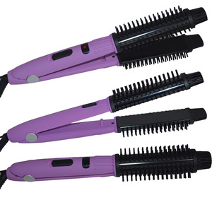 China titanium nylon barrel wholesale digital bristle hairbrush with temperature control