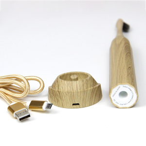 Custom Logo Natural Eco Friendly Soft Biodegradable Bamboo Charcoal Head Sonic Bambus Electrical Toothbrush Set