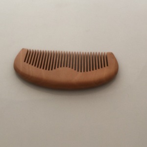 custom logo wooden moustache beard comb