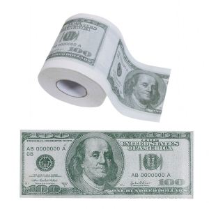 Dollar Humor Toilet Paper Bill Toilet Roll Novelty Coin Print Roll Toilet Paper