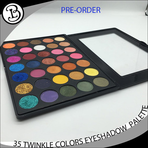 Eyeshadow glitter private label 35 Twinkle colors clear lid eyeshadow palette
