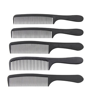 Hair salon black carbon fiber hair trim comb static free and heat resistant hairdressing pin tail comb