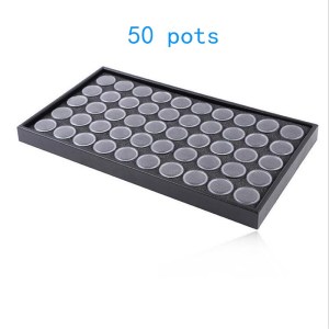 High Quality 50 Grids Empty Nail Transparent Art Tips ABS Plastic Storage Nail Tips Box