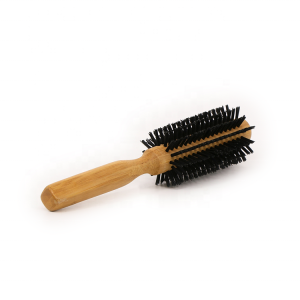 Hot sale boar bristle hair brush wooden round rolling style brush