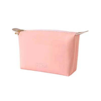 Hot Sale Leather Women Makeup Cosmetic Brush Bag Wholesale Reusable Makeup Organizer Bag Zipper Leather Wash Bag