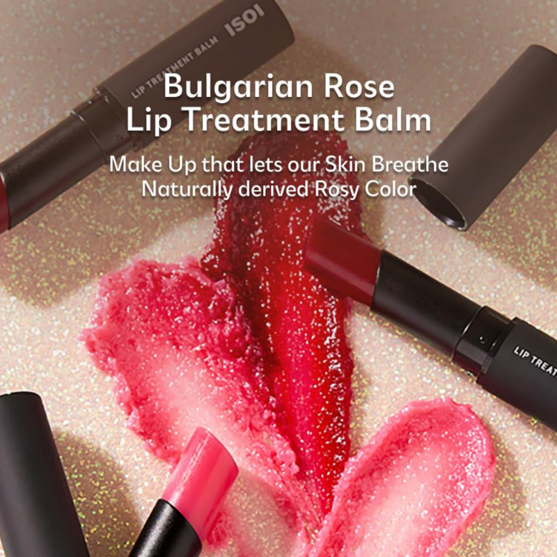 ISOI Bulgarian Rose Lip Treatment Balm Pure Red 5g Dewy Gloss Finish Lip Tinted Balm 