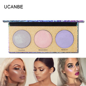 Latest Product 2019 Private Label Cosmetics Wholesale 3 colors Sequins Pearl Highly Pigmented Eyeshadow  Palette