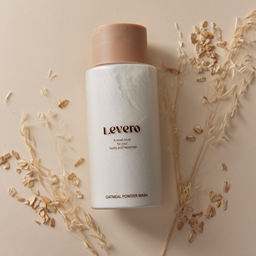 Levero Oatmeal Powder Wash, 200g, facial enzyme cleanser, body wash, made with grains,  natural