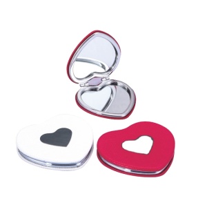 mini glass cosmetic metal compact heart magnifying mirror personalized makeup mirror custom pocket mirror