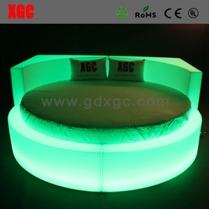 New design disco glowing furniture LED tanning bed hotel bed with 16 colors changing led light