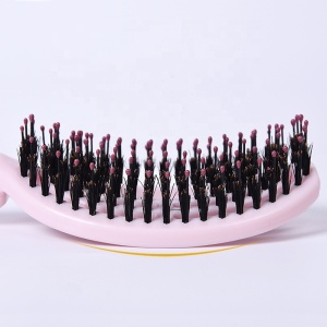 Nylon Pins Boar Bristle Hair Brush plastic pink Curve Vent Paddle Hair Brush