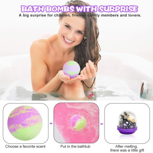 Private Label Natural Bubble Bath Fizzies Bath Bombs with toy