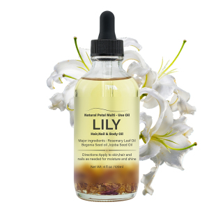 Private label natural lily multi-use oil best face body and hair aromatherapy massage oil
