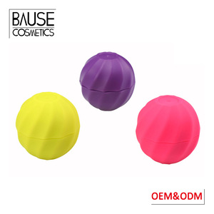 Private label promotional cute waterproof natural organic moisturizing round ball shape lip balm