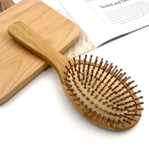 Provide label airbag hair straightening wooden magic hair brush