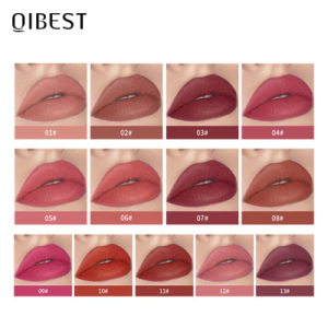 QIBEST 13 color Creamy lipstick cream lip glaze lasting moisturizing liquid lipstick lip gloss