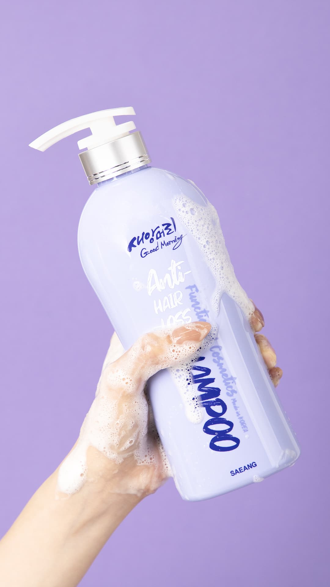 Rich bubble coconut scent SAEANGMEORI Good Morning Anti Hair loss Shampoo 500ml