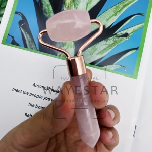 RTS Mini Jade Eye Roller Single Head Rose Quartz Facial Massage Ball Roller