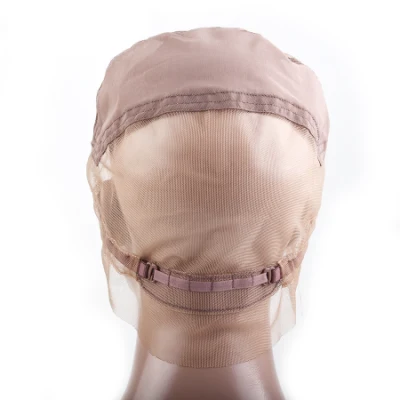 Stretch Brown Swiss Lace Full Lace Wig Cap with Adjustable Straps for Making Wigs