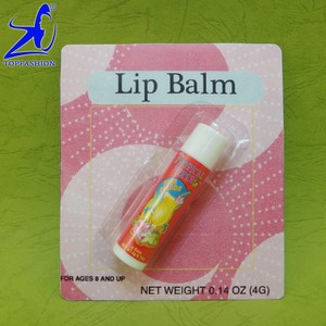 Taiwan Material Meet FDA & EEC Cosmetic Regulations Blister Card Packing Moisture Flavor Chapstick Lip Balm