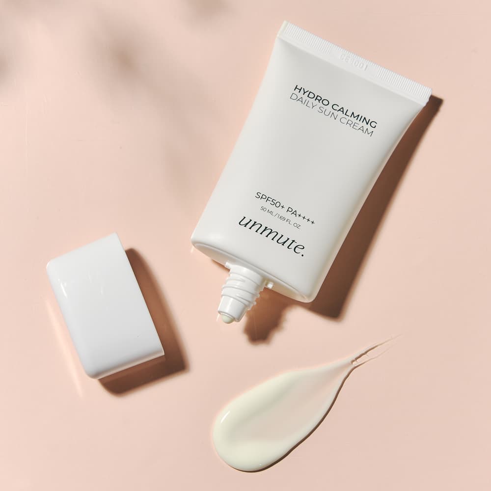 unmute hydro calming daily sun cream 50ml, SPF50+ PA++++, reef safe, sunscreen, sensitive skin