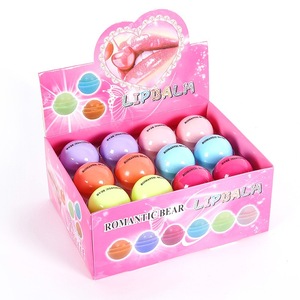 Wholesale Colorful Natural Ingredients Candy 6 Colors Ball Shape Moisturizing Lip Balm