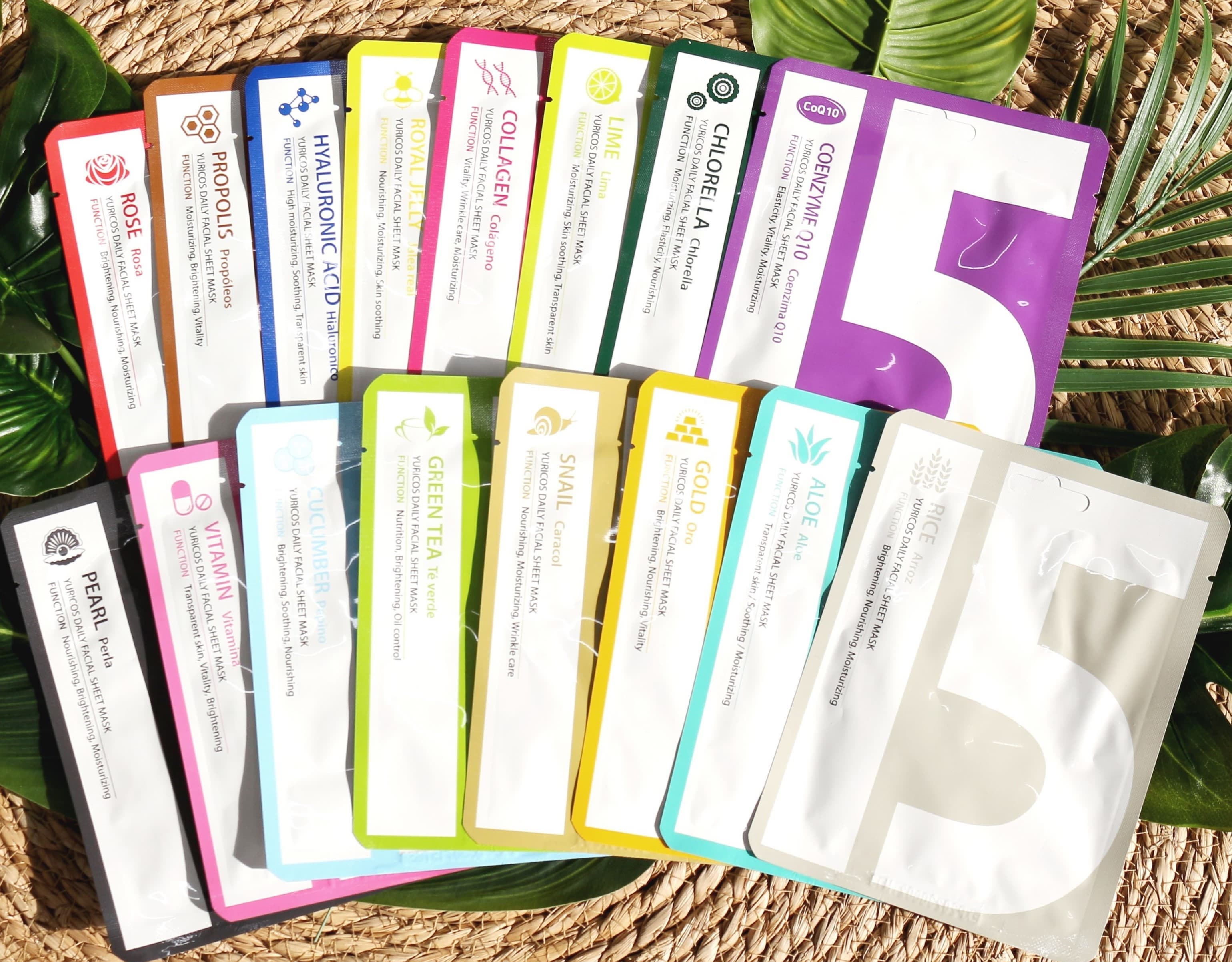 YURICOS Daily Facial Sheet Mask 16types