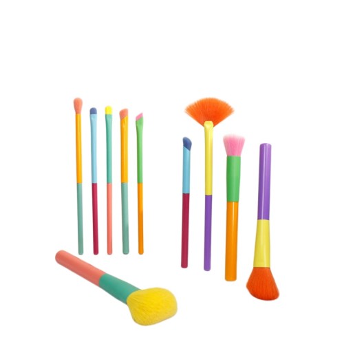 10pcs Makeup Brushes Soft Bristle Tool Brush Set Colored