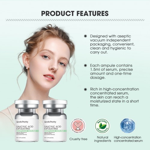 Facial Anti Acne Remover Vitamin C Sodium Hyaluronic Salicylic Acid Skin Care Repairing Ampoule Face Serum