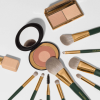Custom Logo 14Pcs Dark Green Makeup Brush Set Luxury Gold Ferrule Soft Synthetic Hair Cosmetic Brushes Wholesale OEM/ODM