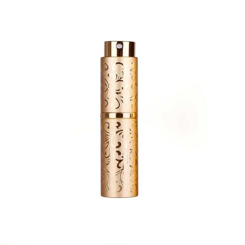 5ML Custom Gold Color Metal Zinc Alloy Spray Perfume Dispensing Bottle With Bottom Filling Self-pump