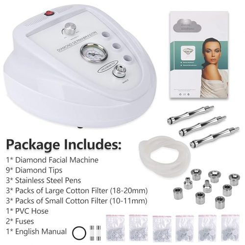 Diamond Microdermabrasion Machine, Yofuly 65-68cmHg Suction Power Professional Dermabrasion, Home Use Facial Skin Care Equipment