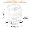 Rotating Makeup Organizer, DIY 8 Adjustable Layers Spinning Skincare Storage, Cosmetic Display Case with Brush Holder and Perfume Tray, Multi-Function Vanity Bathroom Countertop Organizer Clear