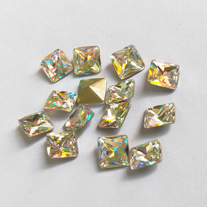 2018 Hot Sale Square Crystal Fancy Stone Point Back Glass Stone Rhinestone Nail Art