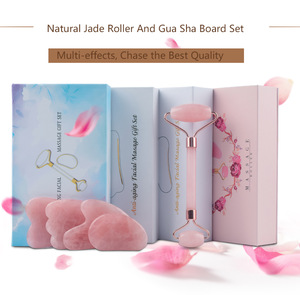 2019 Amazon Hot Sale best seller high quality natural Rose quartz Gua Sha Jade Board body massage Tools for health care