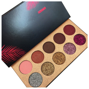 2019 Hot selling 10 colors matte glittering private label eyeshadow palette