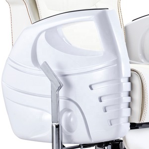 2019 New Arrival Fashionable Style Barber Chair Styling White Synthetic Leather Fiber Reinforced Plastics Beauty Equipment Sale