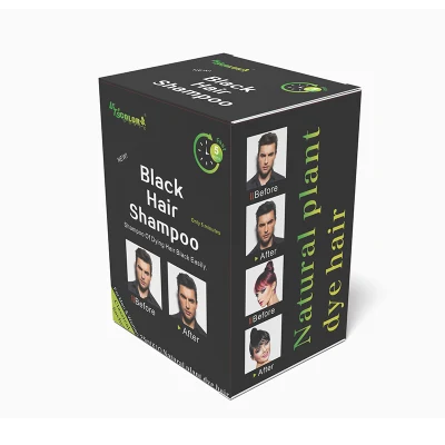 Black Hair Dye Shampoo Organic Non Allergic Magic Color Hair Dye Shampoo in Home White to Black