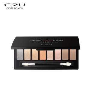 C2U 8 colors makeup palette private label glitter custom eyeshadow palette
