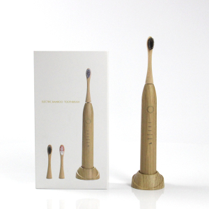 Custom Logo Natural Eco Friendly Soft Biodegradable Bamboo Charcoal Head Sonic Bambus Electrical Toothbrush Set