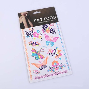 Floral Luminous Tattoo Sticker Feet Or Other Parts Of Body Temporary Tattoo,Non-Toxic Paper Temporary Tattoo Sticker