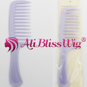 Free Shipping New Design Colorful Blue Pink Flat Top Straight Wide Tooth Large Plastic Hair Comb