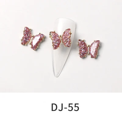 New Japanese Nail Butterfly Ornaments Three-Dimensional Aurora Dazzling Bright Crystal Butterfly Ornaments Metal Nail Decoration