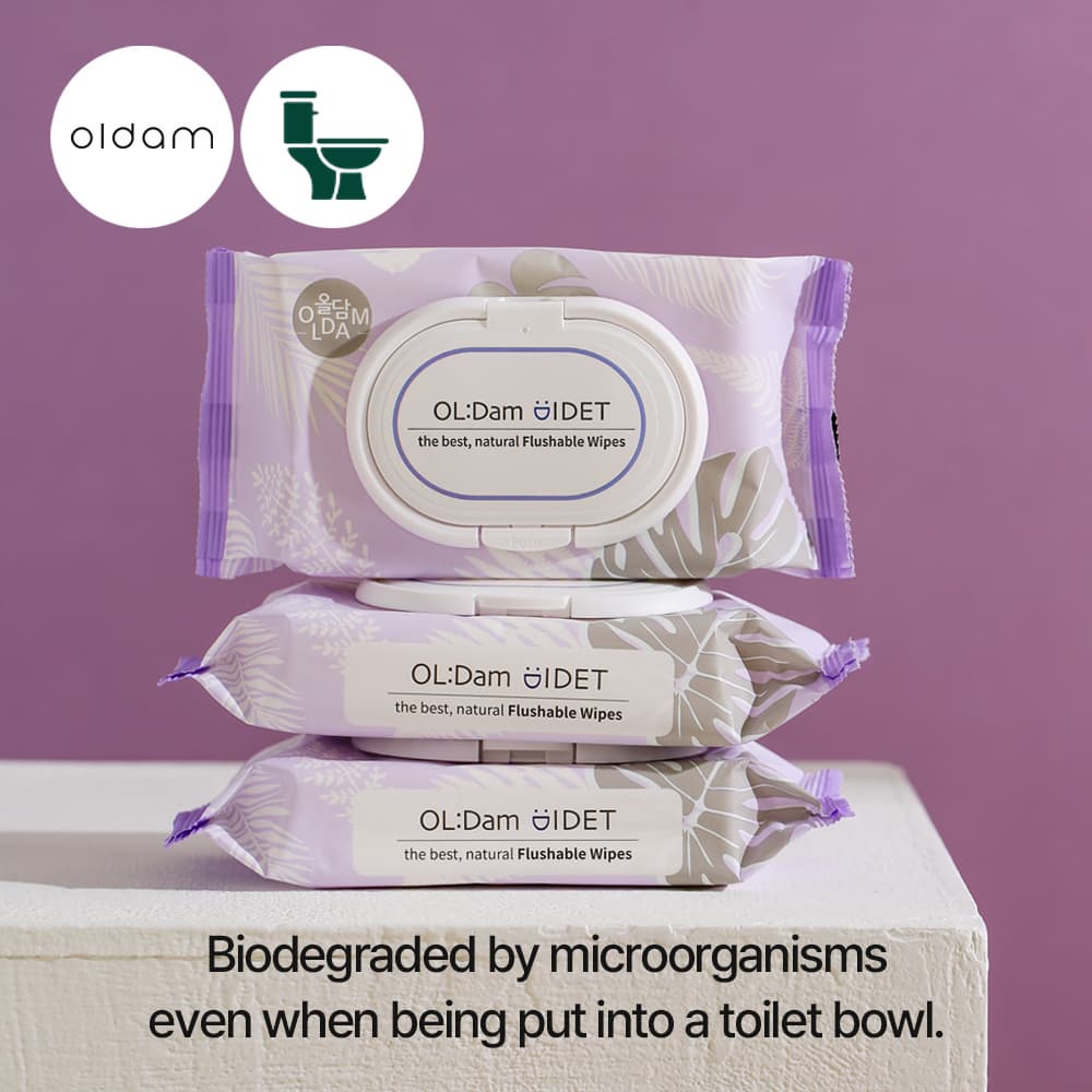 Oldam Flushable Bidet Cotton Blossom Wet Wipes