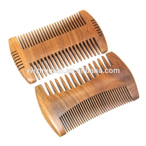 Pear wood fine wide double tooth moustache hair beard comb for beard grooming kit