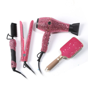 Popular salon equipment tool whole set tools bling rhinestone crystal hot hair tool