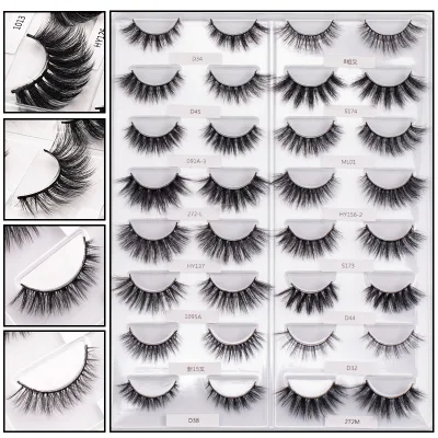 Portable Individual False Lashes 3D Faux Mink Volume Lashes for Daily Makeup