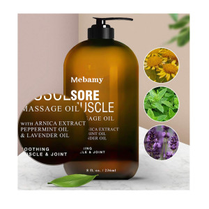 Private Label Natural Organic Sore Muscle Massage Oil