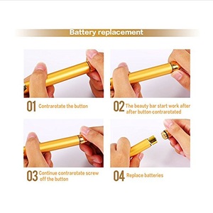 Slimming Face 24k Gold Vibration Facial Beauty Roller Massager Stick Lift Skin Tightening Wrinkle Stick Bar Face Skin Care