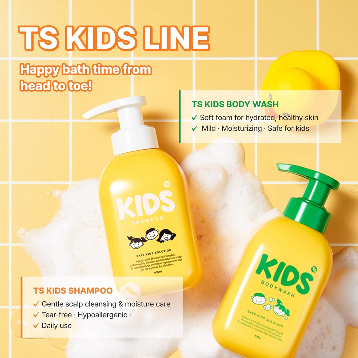TS Kids Shampoo – Tear-Free, Sulfate-, Paraben-, Silicone- &amp; Allergen-Free  14.1 fl oz / 400ml  Ge